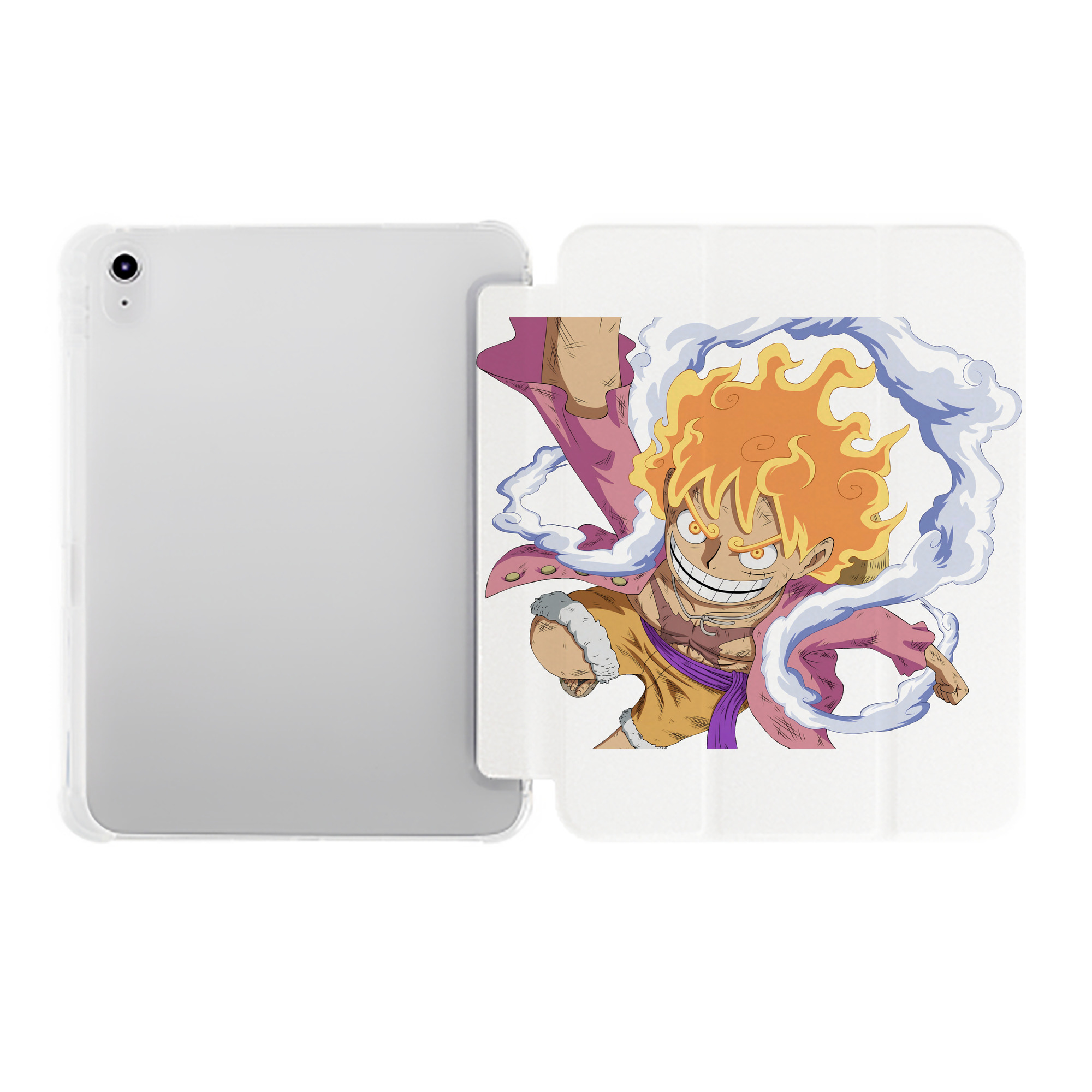 （画像用） ワンピース モンキー・D・ルフィ ONE PIECE Monkey D. Luffy IPad ケース ペン収納付き 三つ折りスタンド PUレザー×シリコン 対応機種9.5/10.5/10.9インチ